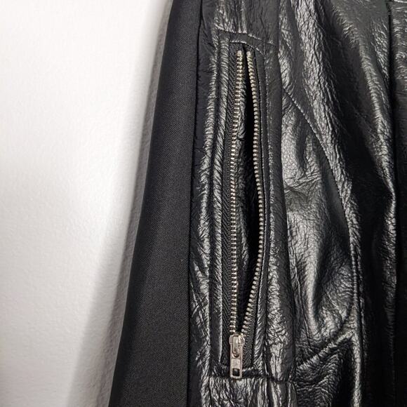 Nuuts Black Faux Leather Neoprene Maxi Skirt Zip Pockets Y2K Goth Club Kid 2XL - Picture 4 of 9